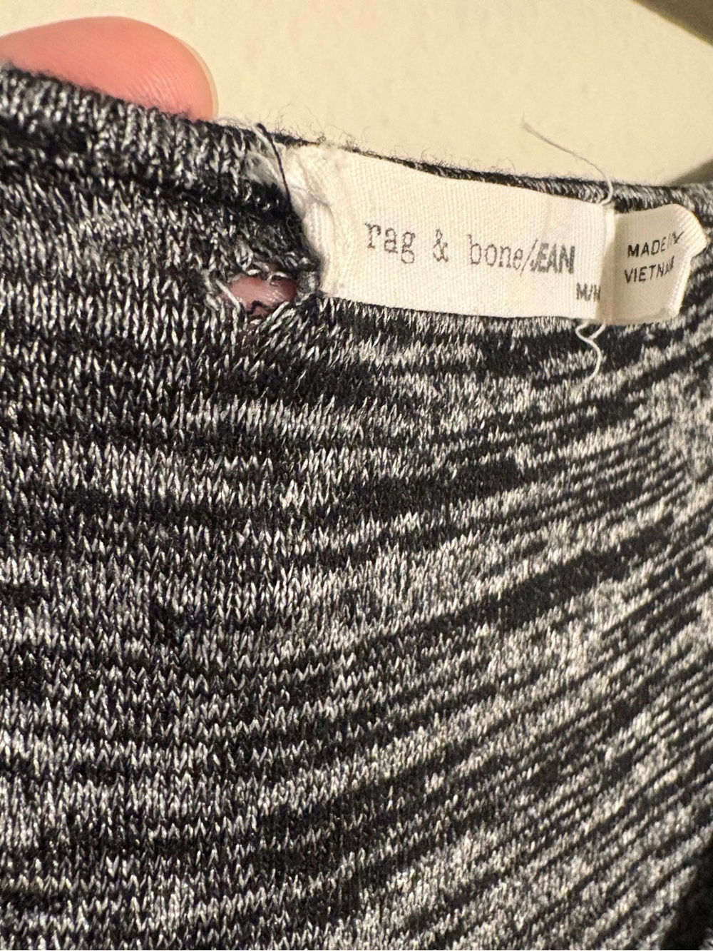 rag & bone Marled Black Gray Open Back Tank Top Size M - Picture 3 of 6